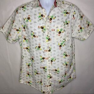 Carbon pineapple pattern button up shirt size S
